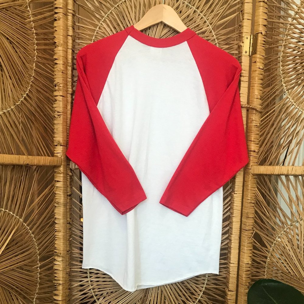 Vintage Plain Red Raglan Tee (Sz M)